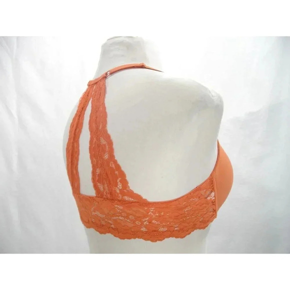34A Gilligan O'Malley Front Close Everyday Lace Racerback Demi UW Bra Orange NWT - Picture 6 of 8